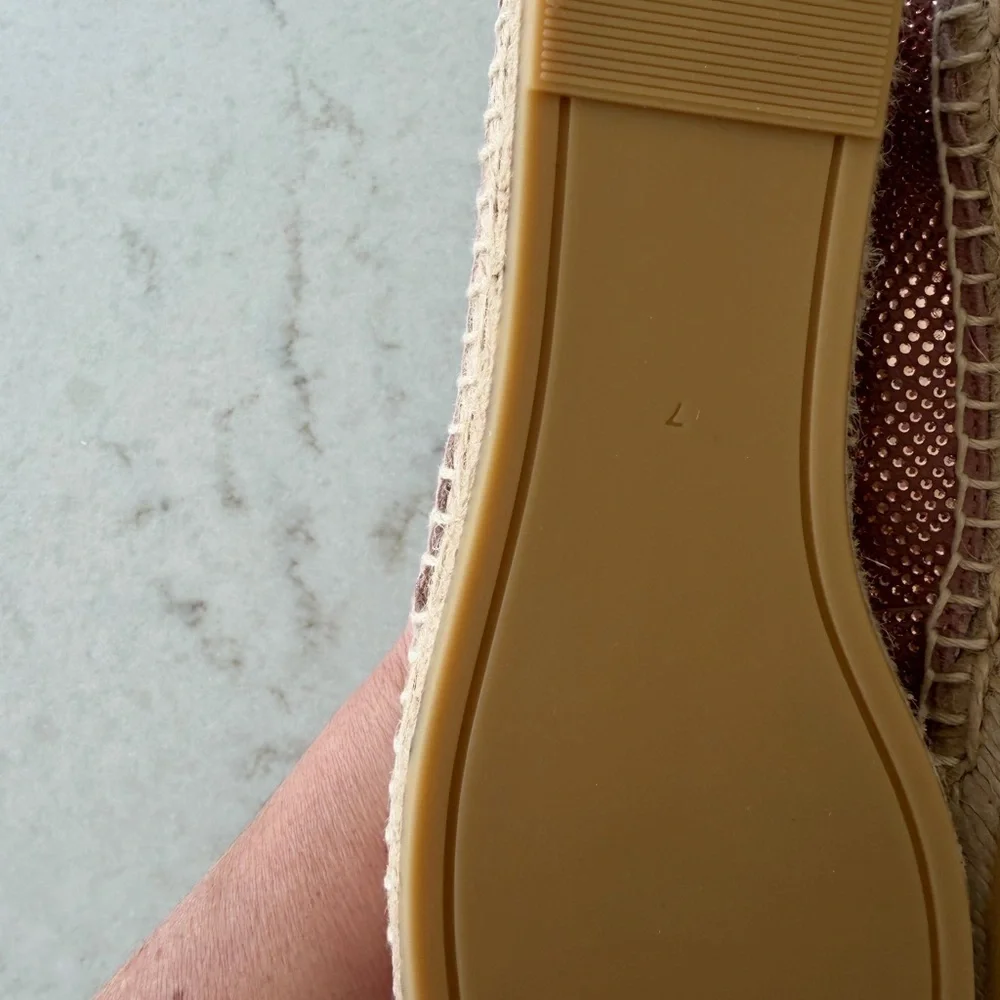 TORY BURCH ROSE SHIMMER ESPADRILLE SHOES!!! New in box! 7
